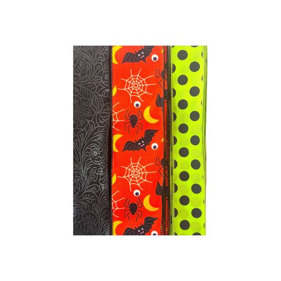 Trick or Treat Sign & Halloween Ribbon Bundle | Pumpkin DIY Wreath Kit Supplies - Picture 5 of 5